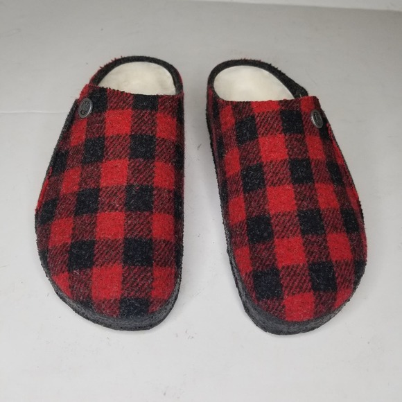 Birkenstock Zermatt Shearling Wool Felt Plaid White main image 1